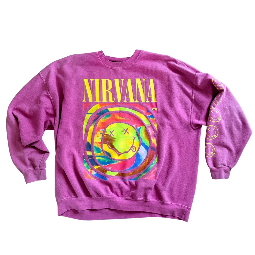 Urban Outfitters Nirvana Pink Graphic Sweatshirt